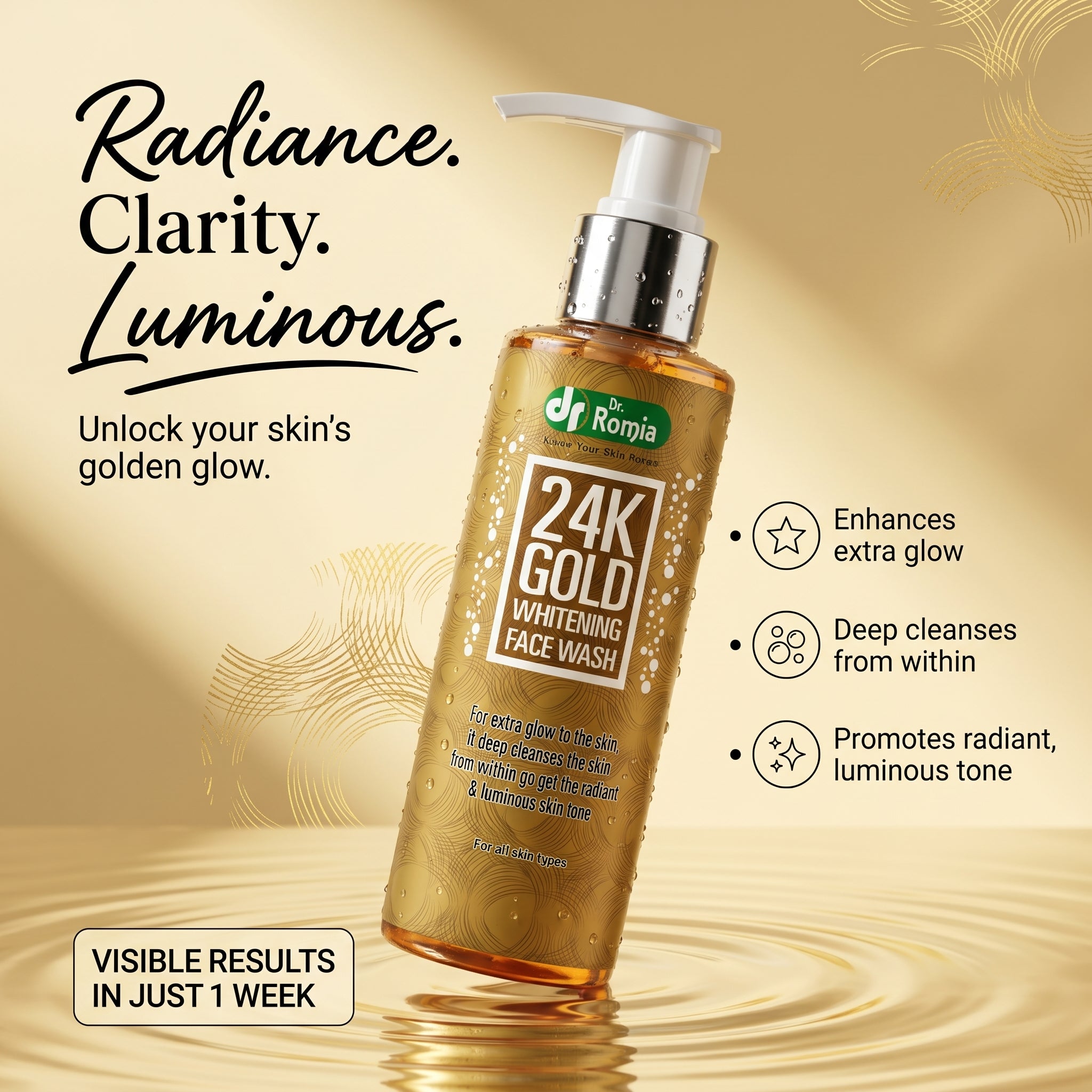 24K Gold Skin Lightening Face Wash
