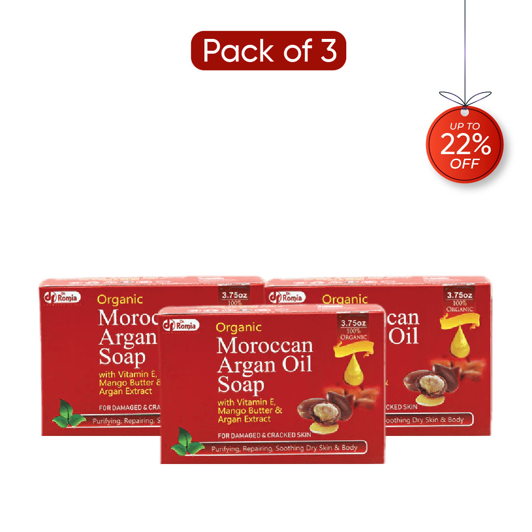 Organic Moroccan Argan Oil Soap 3 Packs Drromia