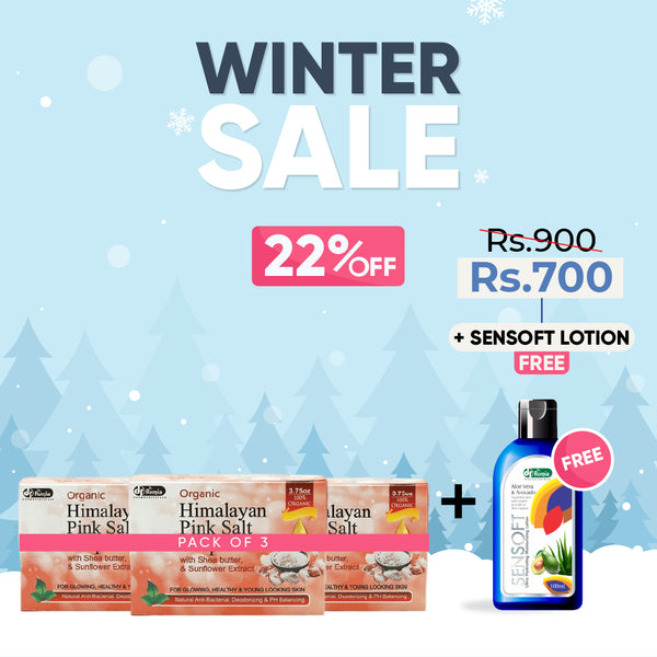 Organic Himalayan Pink Salt Soap 3 Packs + Free Sensoft Lotion