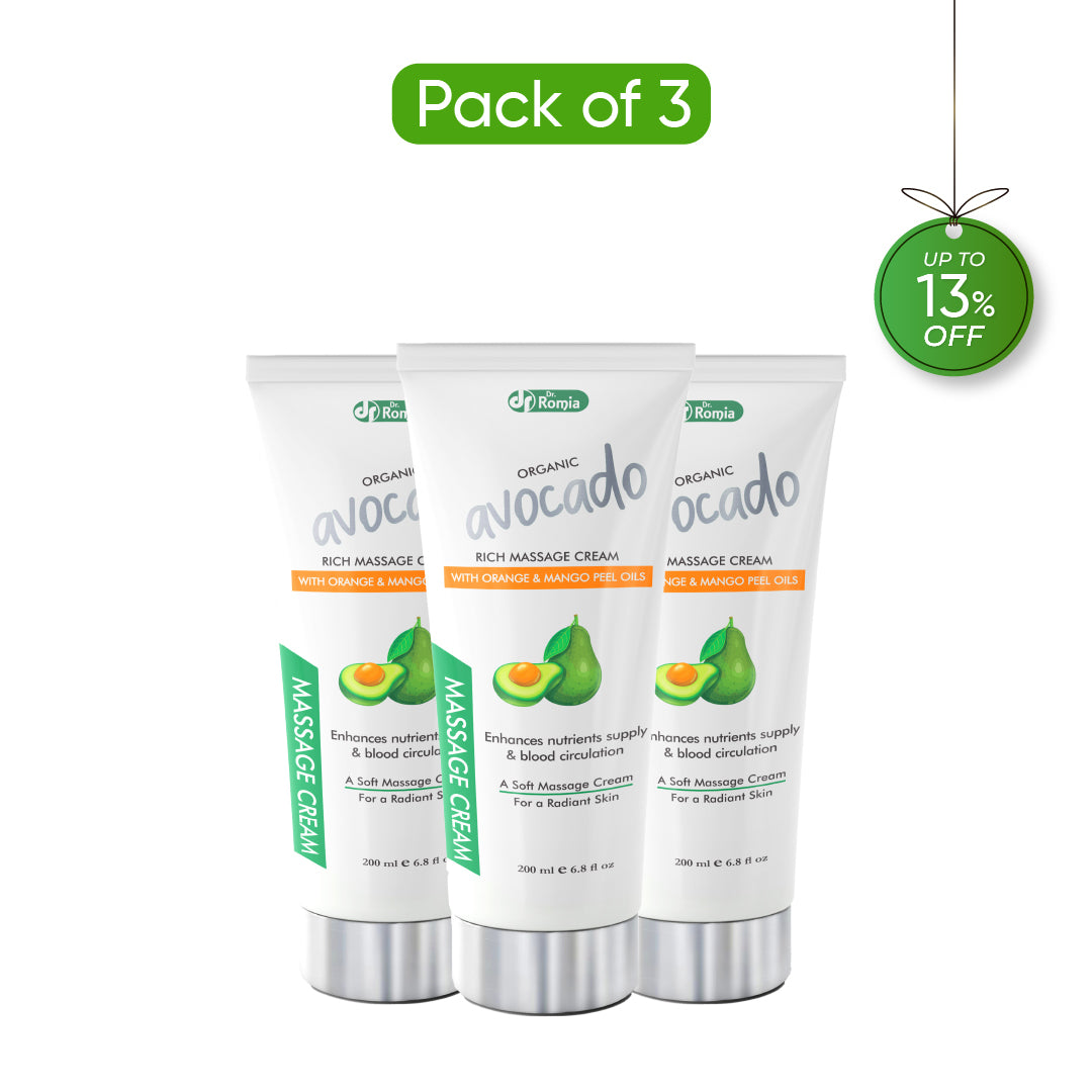 Organic Avocado Massage Cream 3 Packs