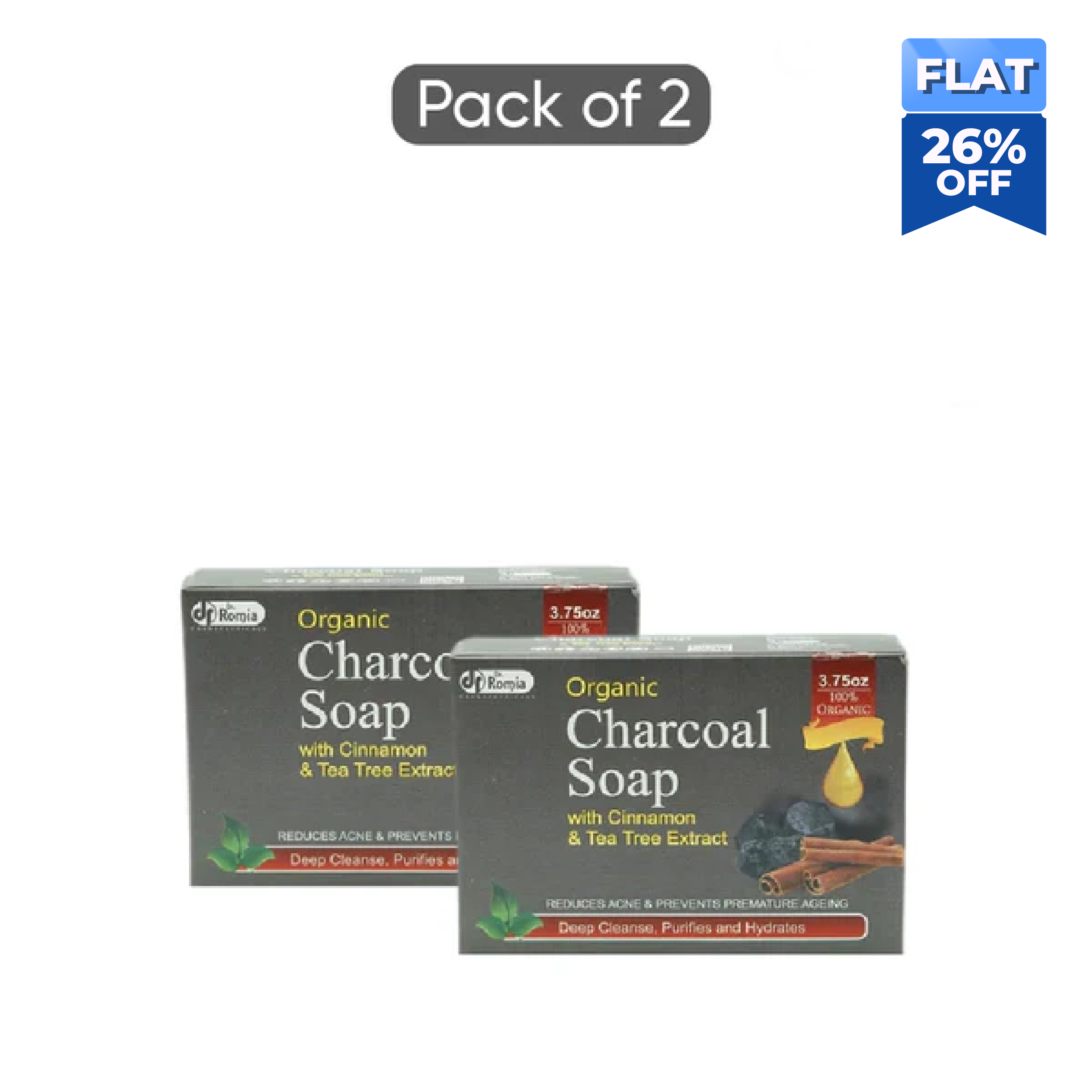 Organic Charcoal Soap - 2 Pack
