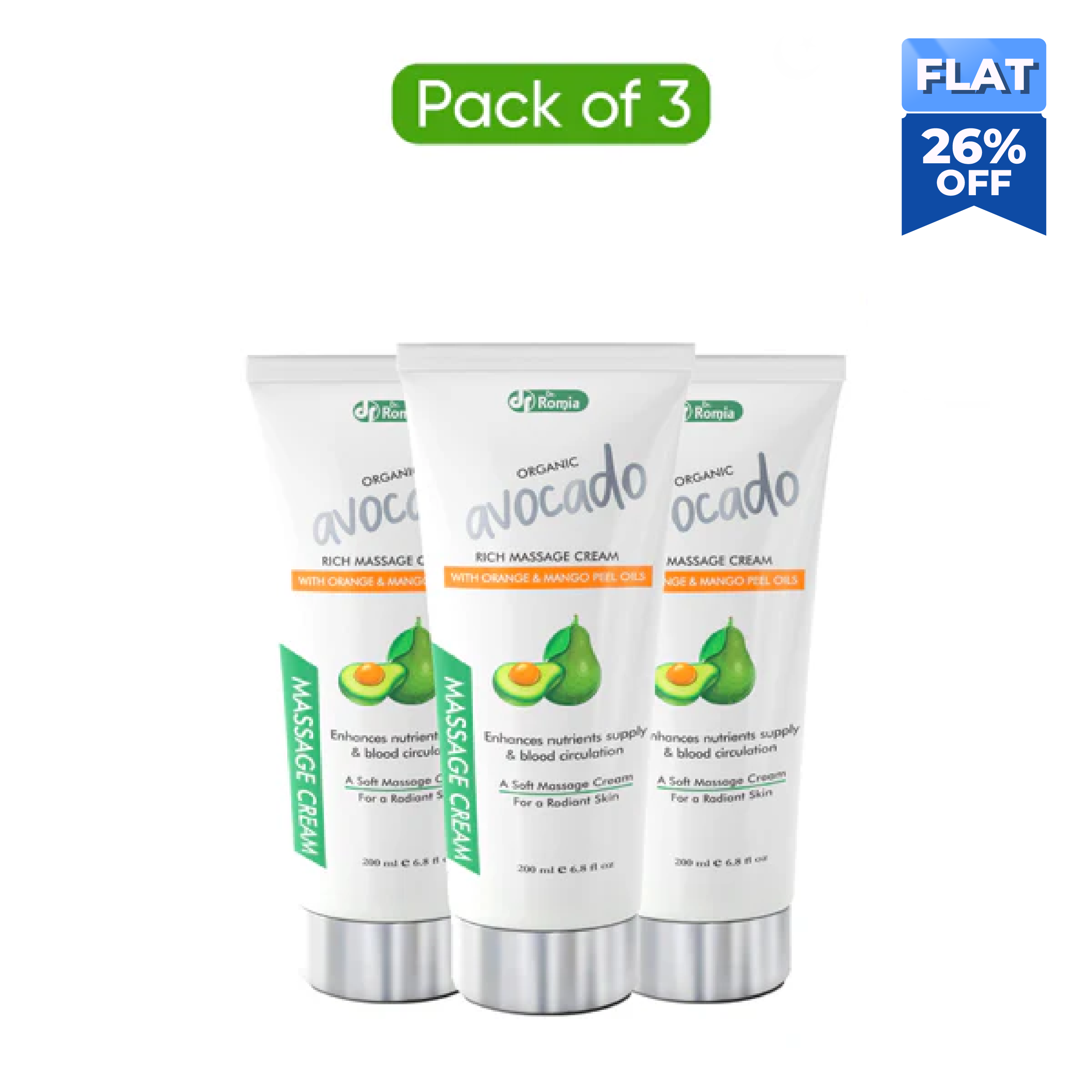 Organic Avocado Massage Cream 3 Packs