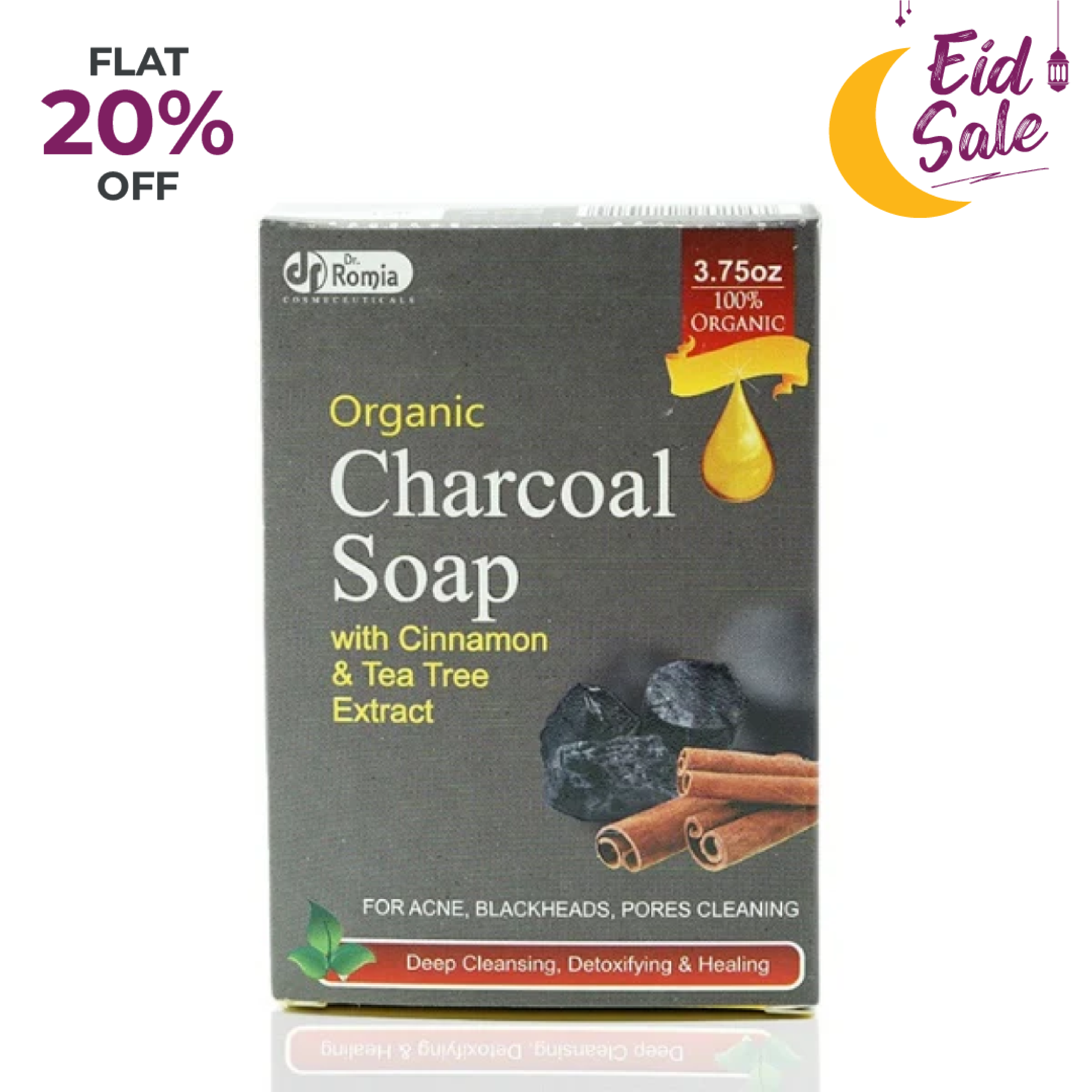 Organic Charcoal Soap – For Acne, Blackheads, Pores Cleansing