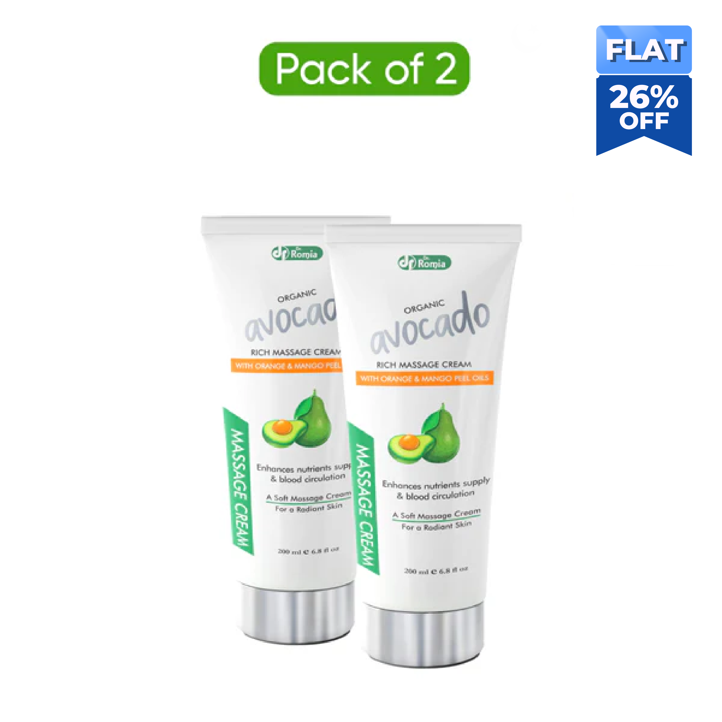Organic Avocado Massage Cream - 2 Pack