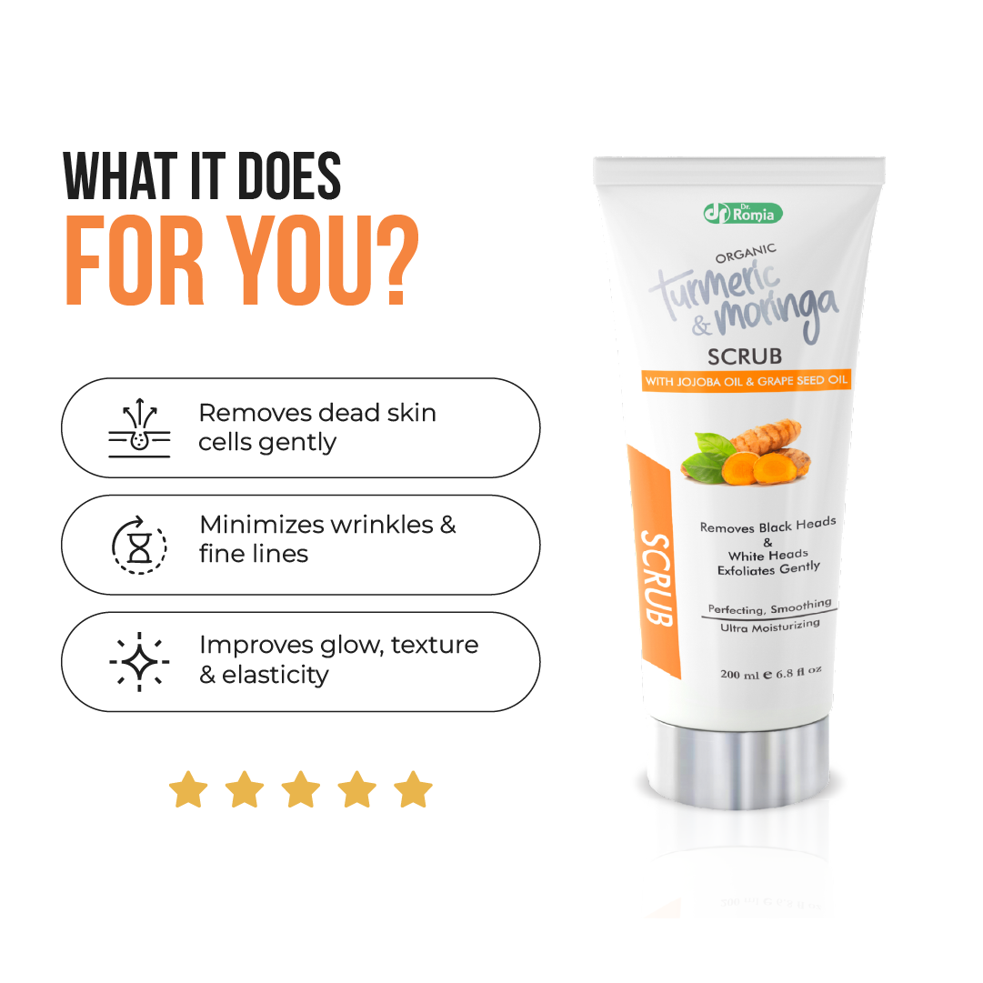 The Best Exfoliator For Face – Organic Turmeric & Moringa Scrub