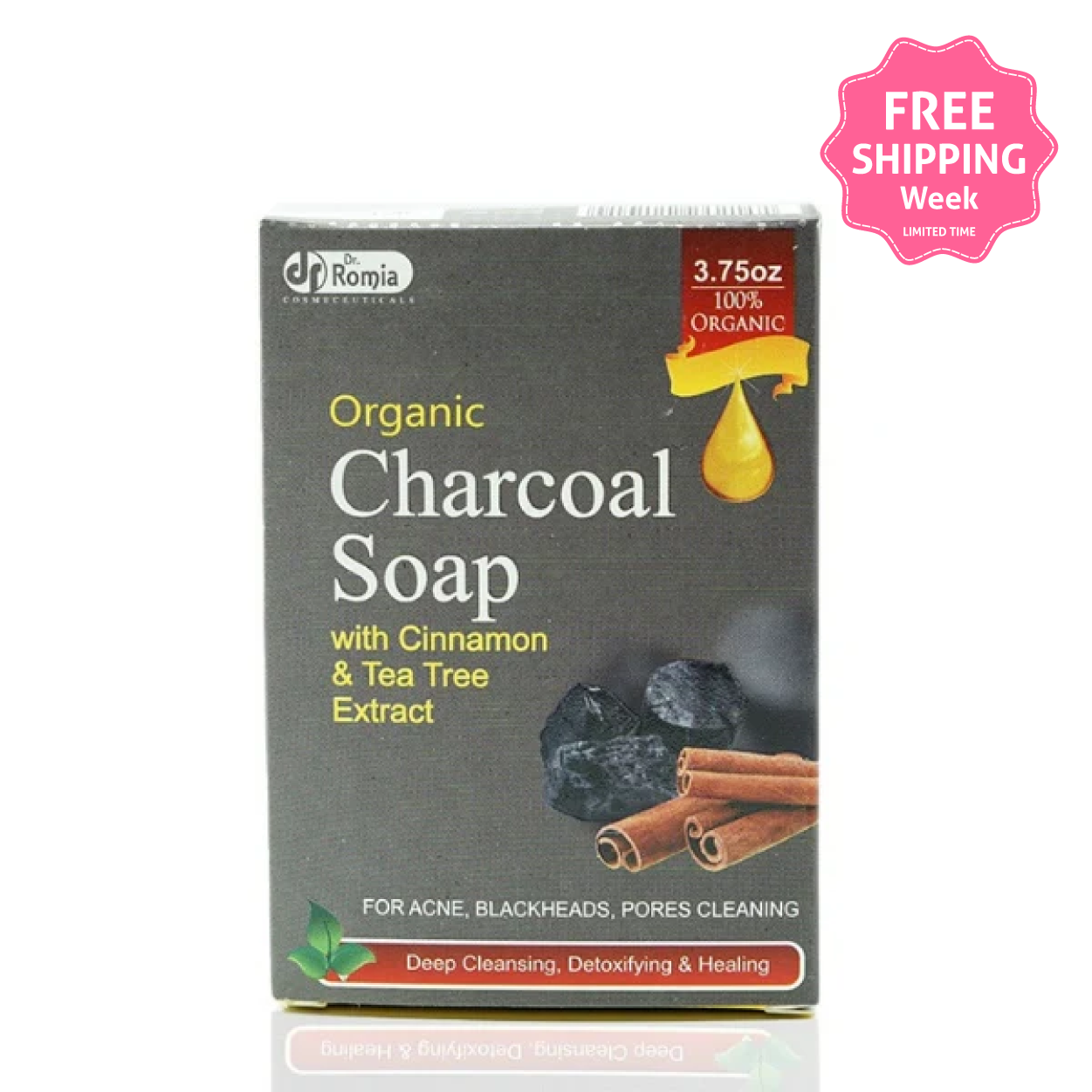 Organic Charcoal Soap – For Acne, Blackheads, Pores Cleansing