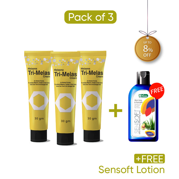 Tri Melas Cream 3 Pack + Free Sensoft Lotion