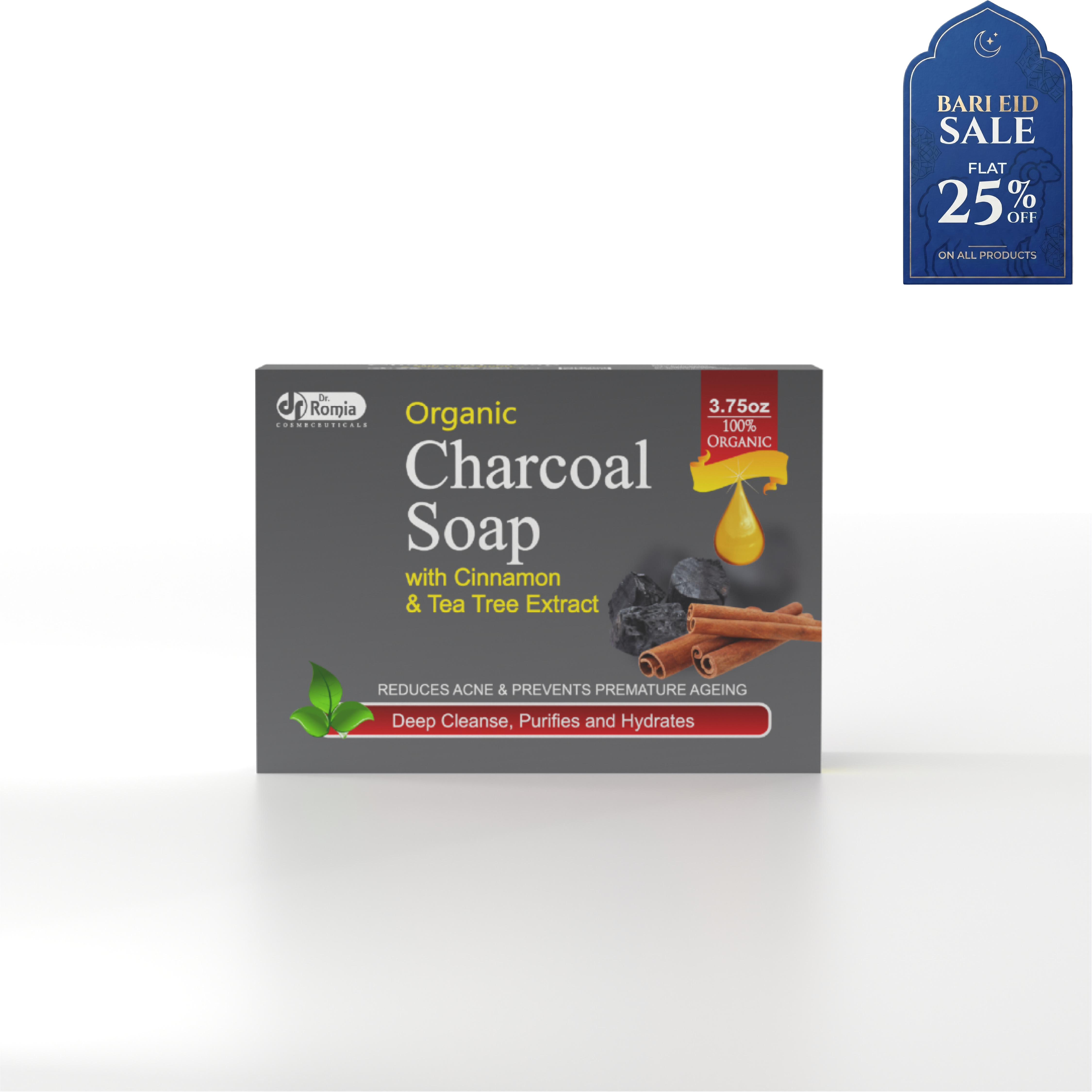 Organic Charcoal Soap – For Acne, Blackheads, Pores Cleansing